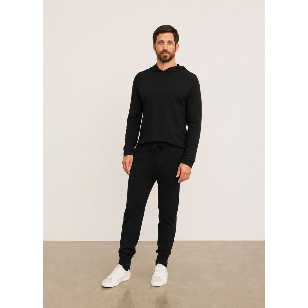 Vince 2 Piece Lounge Set Wool Cashmere Hoodie Joggers Black Minimalist Men Small